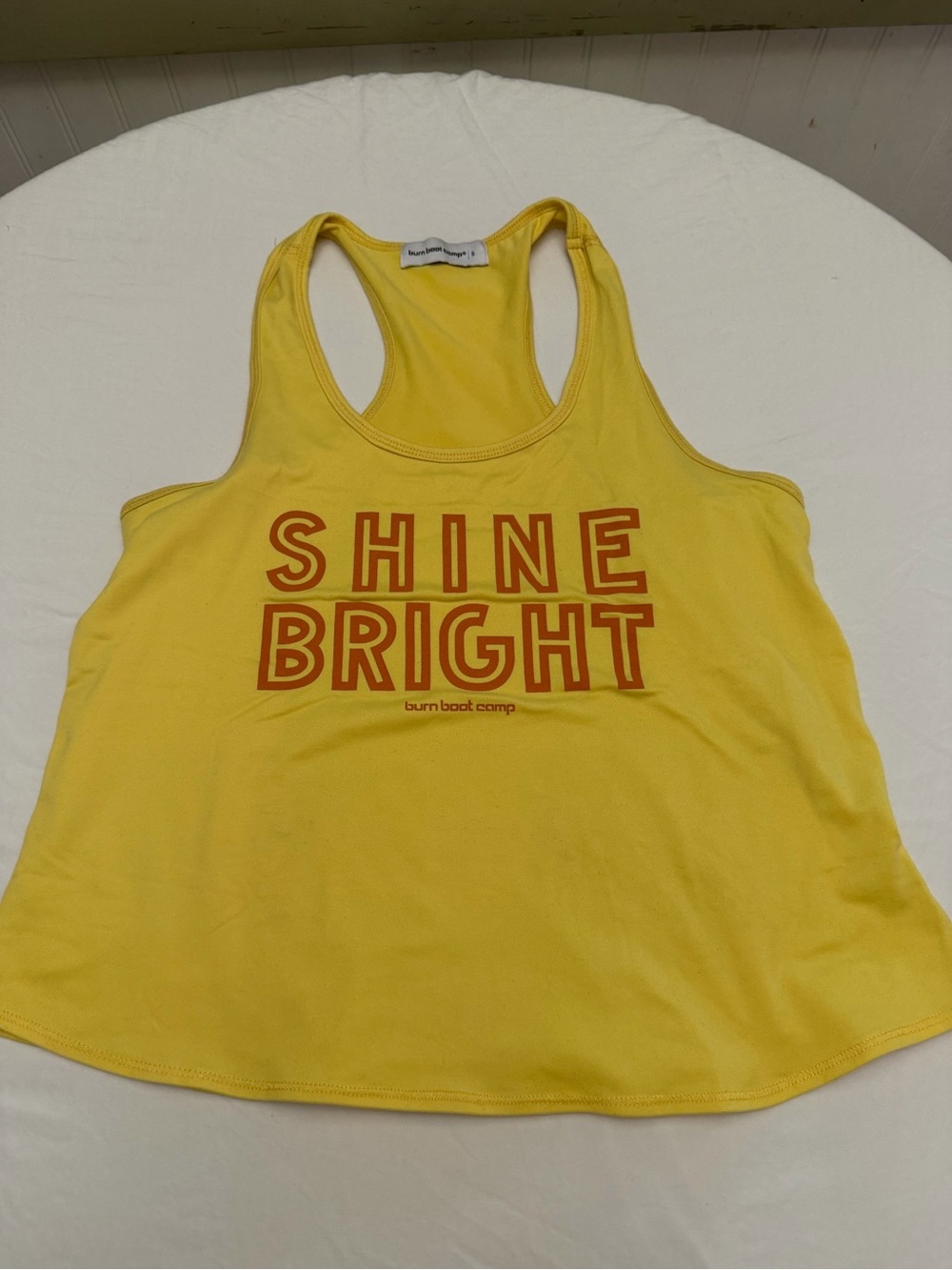 Burn Boot Camp Shine Bright Yellow Racerback Tank